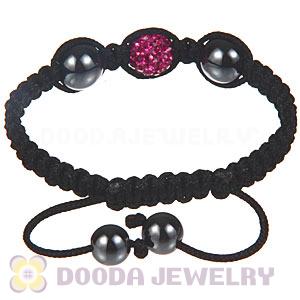 Wholesale On Sale Handmade Pave Fushia Crystal Macrame Bracelets