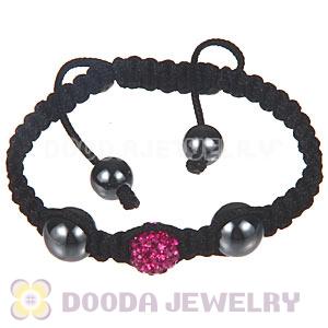Wholesale On Sale Handmade Pave Fushia Crystal Macrame Bracelets