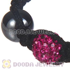 Wholesale On Sale Handmade Pave Fushia Crystal Macrame Bracelets