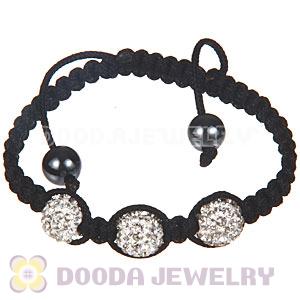 Wholesale On Sale Handmade Pave White Crystal Macrame Bracelets