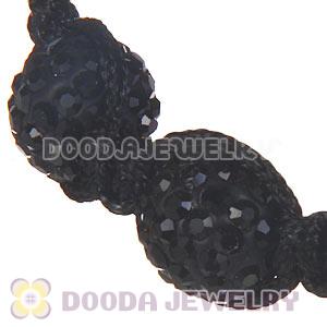 Wholesale On Sale Handmade Pave Black Crystal Macrame Bracelets
