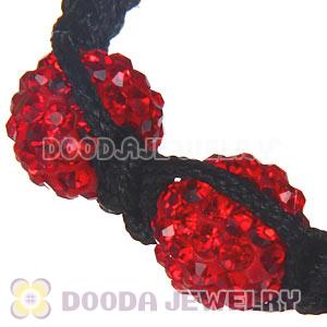 Wholesale On Sale Handmade Pave Red Crystal Macrame Bracelets