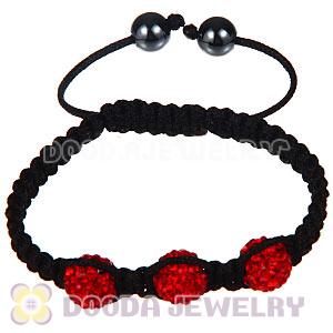 Wholesale Special Price Handmade Pave Red Crystal Macrame Bracelets