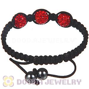 Wholesale On Sale Handmade Pave Red Crystal Macrame Bracelets