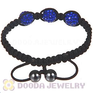 Wholesale On Sale Handmade Pave Blue Crystal Macrame Bracelets