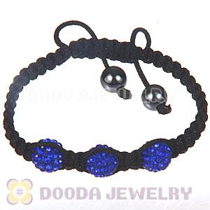 Wholesale On Sale Handmade Pave Blue Crystal Macrame Bracelets