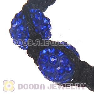 Wholesale On Sale Handmade Pave Blue Crystal Macrame Bracelets