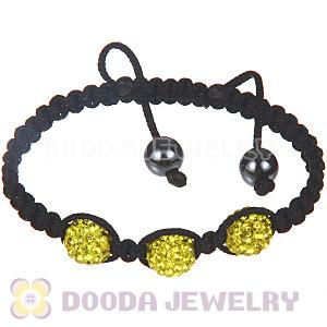 Wholesale On Sale Handmade Pave Yellow Crystal Macrame Bracelets