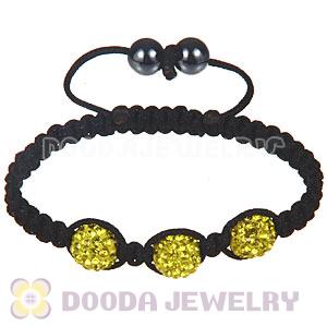 Wholesale Special Price Handmade Pave Yellow Crystal Macrame Bracelets