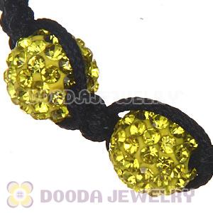 Wholesale On Sale Handmade Pave Yellow Crystal Macrame Bracelets