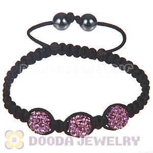 Wholesale Special Price Handmade Pave Purple Crystal Macrame Bracelets