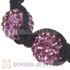 Wholesale On Sale Handmade Pave Purple Crystal Macrame Bracelets