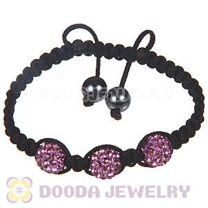 Wholesale On Sale Handmade Pave Purple Crystal Macrame Bracelets