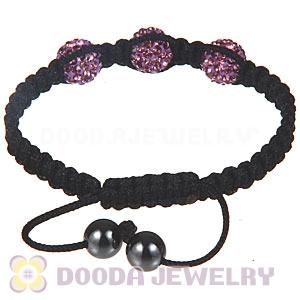 Wholesale On Sale Handmade Pave Purple Crystal Macrame Bracelets