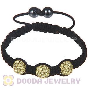 Wholesale Special Price Handmade Pave Yellow Crystal Macrame Bracelets