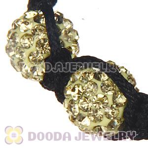 Wholesale On Sale Handmade Pave Yellow Crystal Macrame Bracelets