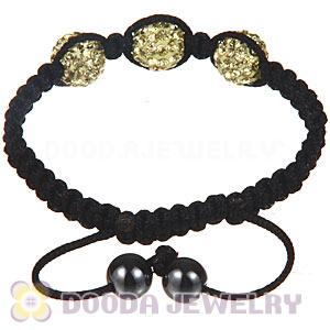 Wholesale On Sale Handmade Pave Yellow Crystal Macrame Bracelets