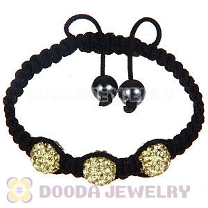 Wholesale On Sale Handmade Pave Yellow Crystal Macrame Bracelets