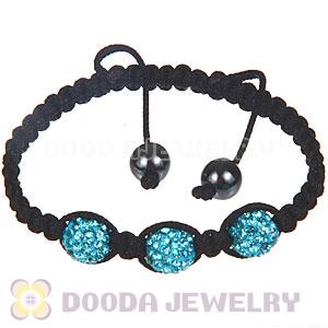 Wholesale On Sale Handmade Pave Cyan Crystal Macrame Bracelets