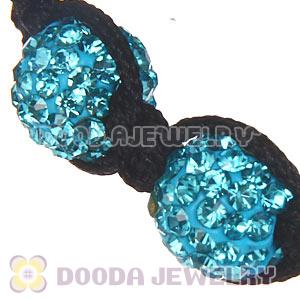Wholesale On Sale Handmade Pave Cyan Crystal Macrame Bracelets