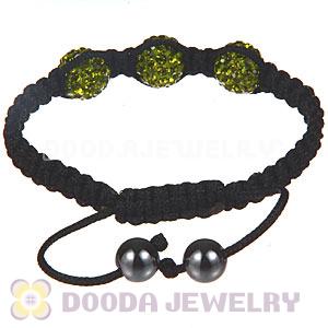 Wholesale On Sale Handmade Pave Olivine Crystal Macrame Bracelets