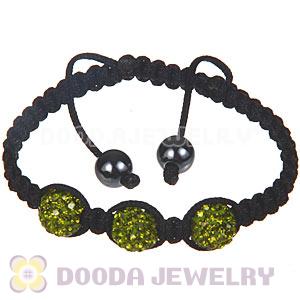 Wholesale On Sale Handmade Pave Olivine Crystal Macrame Bracelets