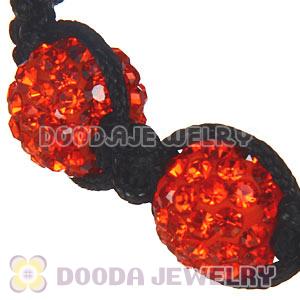 Wholesale On Sale Handmade Pave Orange Crystal Macrame Bracelets