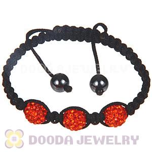 Wholesale On Sale Handmade Pave Orange Crystal Macrame Bracelets