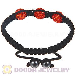 Wholesale On Sale Handmade Pave Orange Crystal Macrame Bracelets