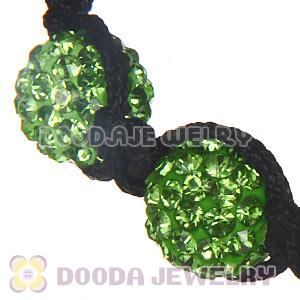 Wholesale On Sale Handmade Pave Green Crystal Macrame Bracelets