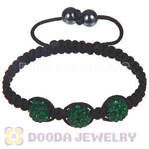Wholesale Special Price Handmade Pave Green Crystal Macrame Bracelets