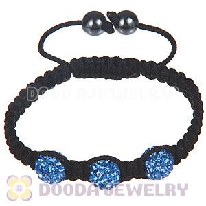 Wholesale Special Price Handmade Pave Blue Crystal Macrame Bracelets