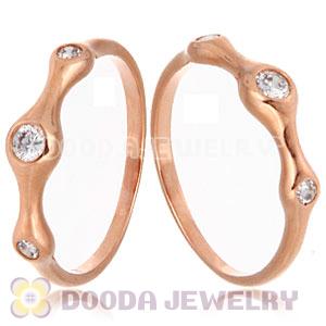 Rose Gold Plated Stackable Halo Ring With Austrian Crystal Diamond