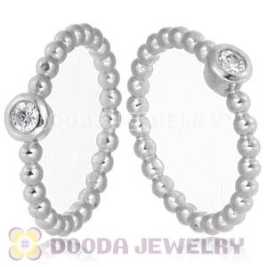 Platinum Plated Stackable Bubble Ring With Austrian Crystal Diamond