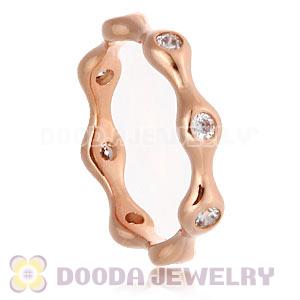 Rose Gold Plated Stackable Ring With Austrian Crystal Diamond
