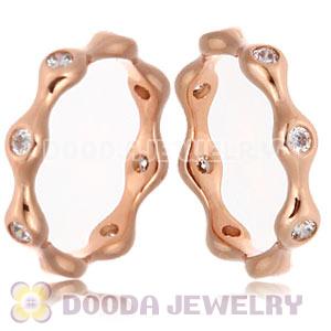 Rose Gold Plated Stackable Ring With Austrian Crystal Diamond