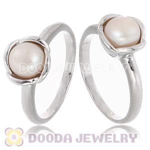 Platinum Plated Stackable Bloom Pearl Ring Wholesale