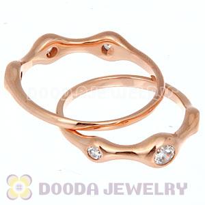 Rose Gold Plated Stackable Halo Ring With Austrian Crystal Diamond