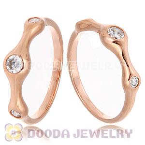 Rose Gold Plated Stackable Halo Ring With Austrian Crystal Diamond