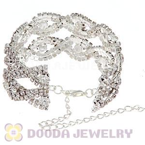 Silver Plated Alloy Crystal Bracelets Chain Wholesale With Lobster Clasp