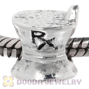 Wholesale Silver Plated European Pharmacy Rx Mortar Pestle Bead 