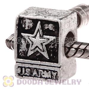 Wholesale Silver Plated European US Army Bead 