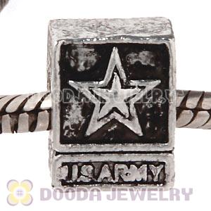 Wholesale Silver Plated European US Army Bead 