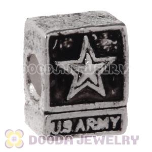 Wholesale Silver Plated European US Army Bead 