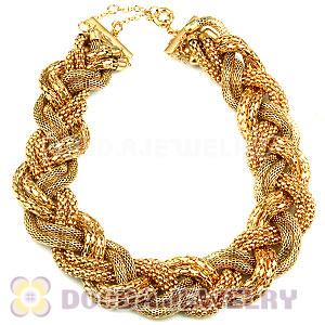 Fashion Gold Plated Chunky Braided Snake Chain Necklace Wholesale