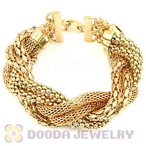 Fashion Gold Plated Chunky Braided Snake Chain Bracelets Wholesale