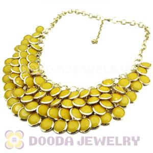 Yellow Chunky Multi Layers Bubble Bib Statement Necklace Wholesale
