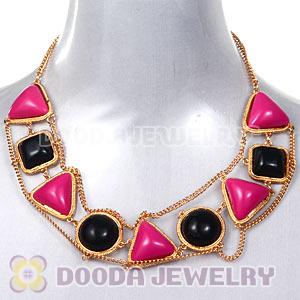 Golden Chain Irregular Resin Pendant Choker Collar Necklace Wholesale