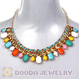 Golden Chain Resin Chunky Choker Collar Necklaces Wholesale