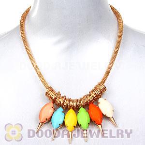 Golden Chain Resin Nail Chunky Choker Collar Necklaces Wholesale
